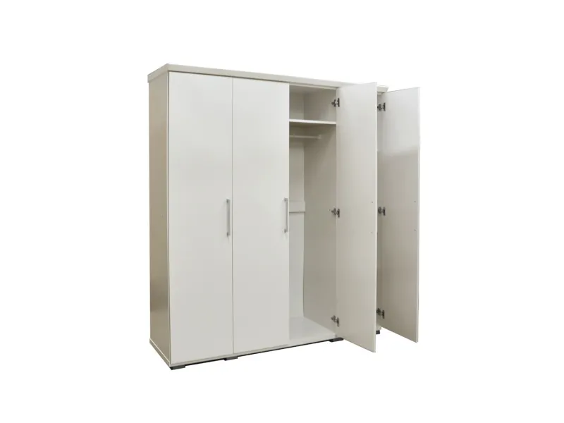 Armoire 'Mike' à 4 portes – Finition blanche