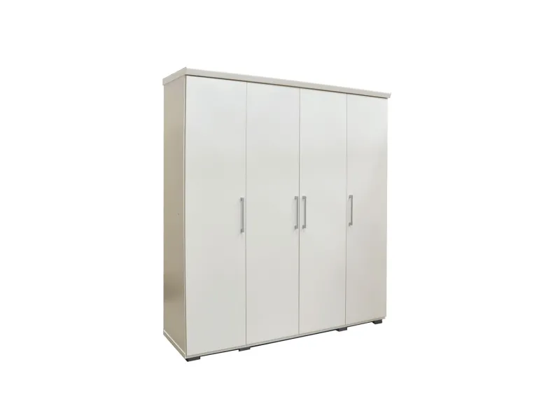 Armoire 'Mike' à 4 portes – Finition blanche