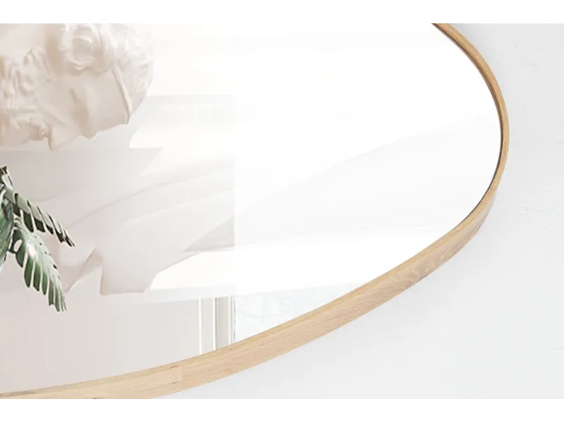 Miroir mural ‘Rana’ 80 x 50 cm en chêne vieilli – Élégance compacte et naturelle