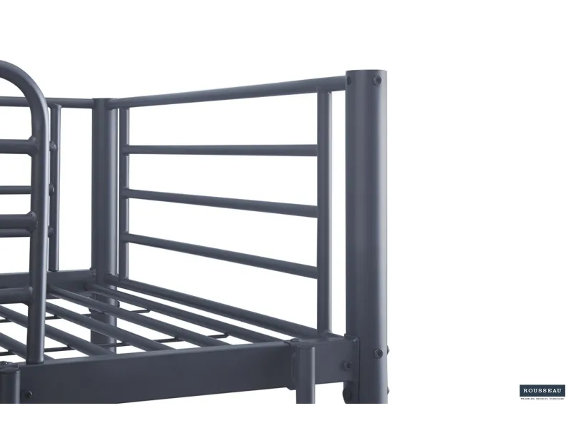 Lit Superposé divisible en Métal Coloris Gris - Couchage 90x200cm
