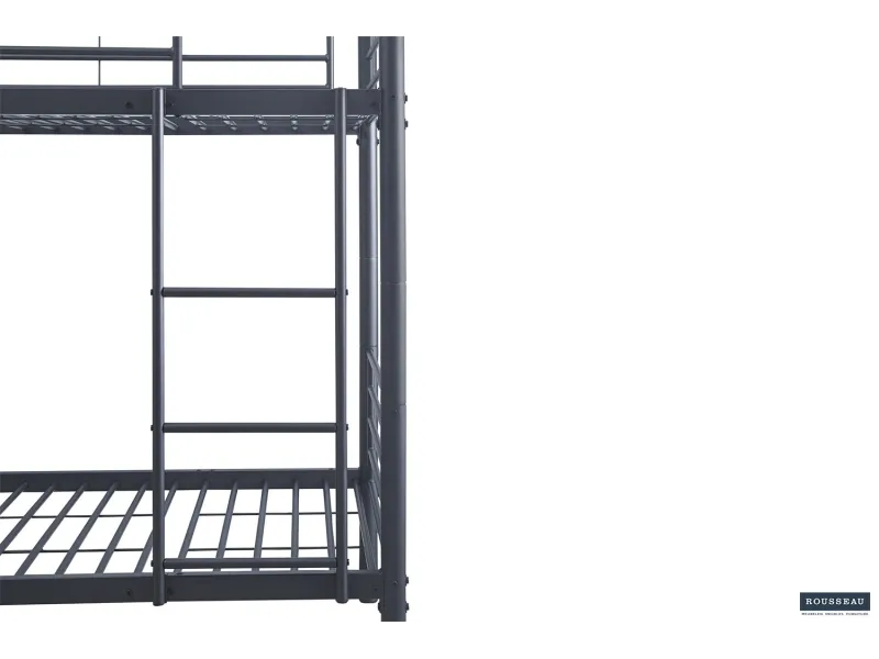 Lit Superposé divisible en Métal Coloris Gris - Couchage 90x200cm