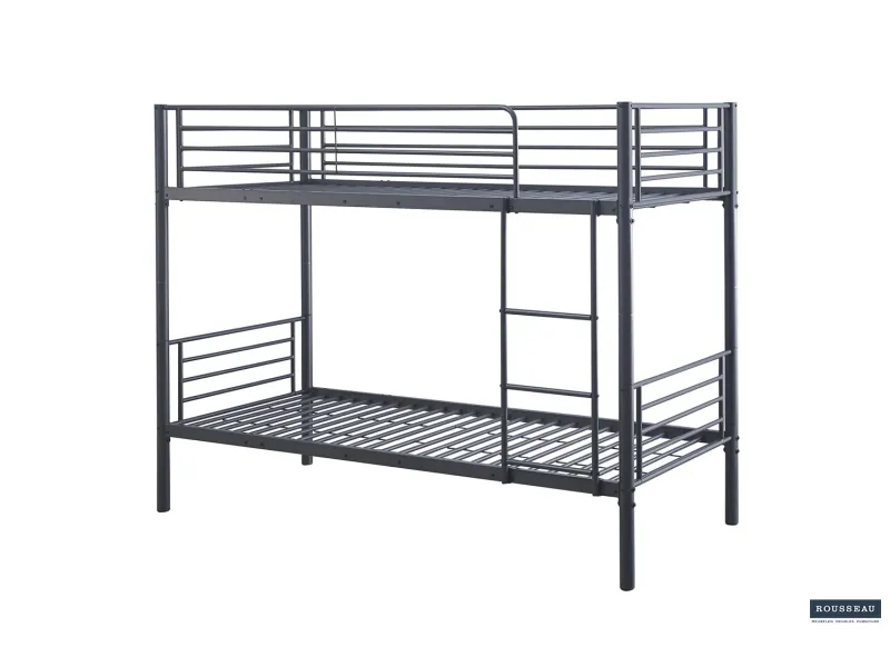 Lit Superposé divisible en Métal Coloris Gris - Couchage 90x200cm