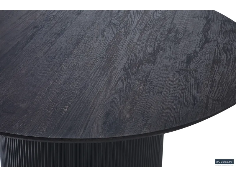Table de Salle à Manger Ronde - 120 cm - Décor Brun Foncé