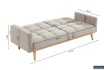 Canapé-Lit Style Scandinave - Confort et Élégance en Tissu Beige