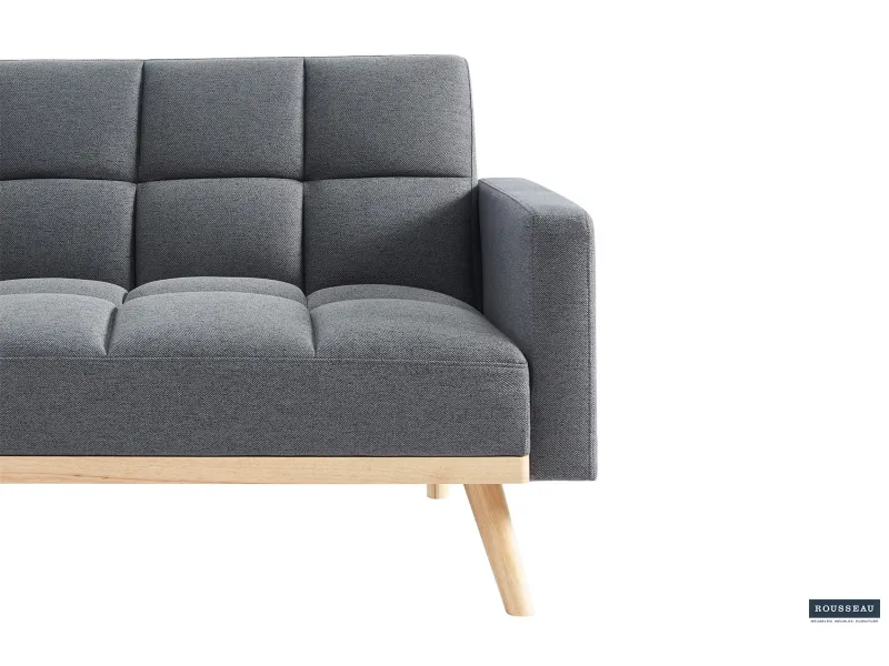 Canapé convertible Style Scandinave - Confort et Élégance en Tissu Gris