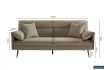 Canapé-Lit Style Scandinave avec Accoudoirs Fins - Élégance et Confort en Tissu Beige