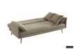 Canapé-Lit Style Scandinave avec Accoudoirs Fins - Élégance et Confort en Tissu Beige