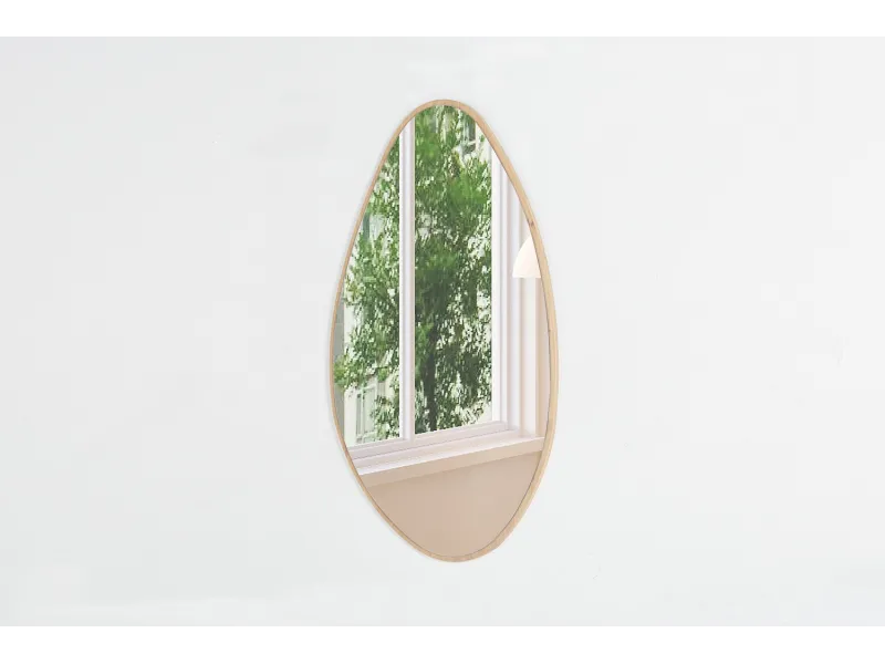 Miroir mural ‘Romi’ 80 x 50 cm en chêne vieilli – Élégance naturelle et polyvalence