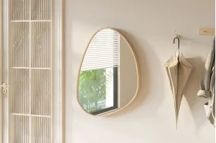 Miroir mural ‘Roza’ 80 x 60 cm en chêne vieilli – Un design naturel et épuré 2