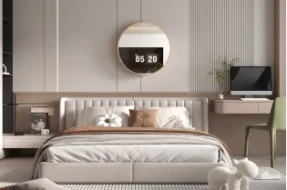 Miroir mural carré ‘Roxy’ 80 x 80 cm en chêne vieilli – Élégance et style intemporel 2