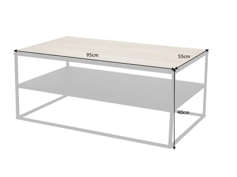 Table Basse avec etagère de style industriel