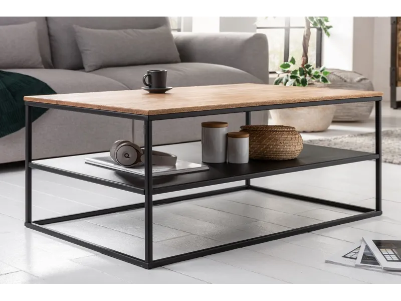 Table Basse avec etagère de style industriel