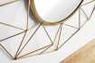 Miroir Rond avec Cadre Polygone en Fil de Laiton - Fabriqué à la Main - 90cm