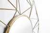 Miroir Rond avec Cadre Polygone en Fil de Laiton - Fabriqué à la Main - 90cm
