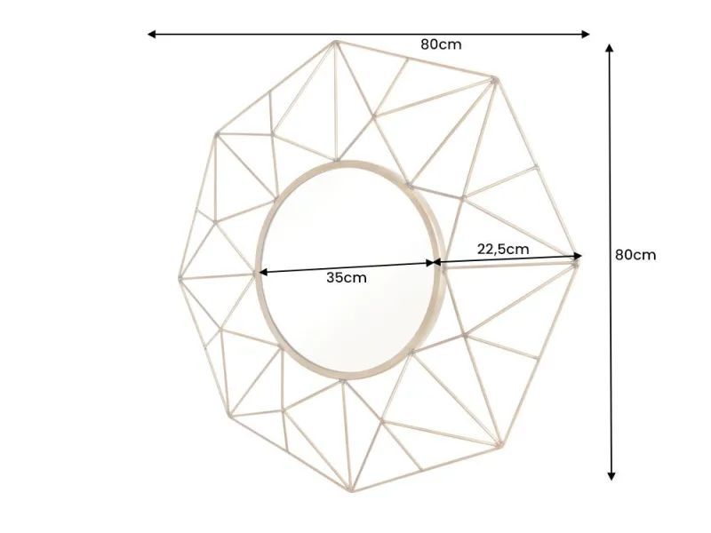 Miroir rond doré moderne 80 cm – miroir design contemporain chic - Bellozia