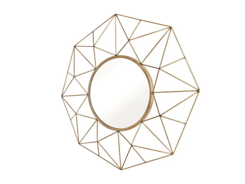 Miroir rond doré moderne 80 cm – miroir design contemporain chic - Bellozia