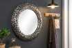 Miroir Rond avec Cadre Mosaïque de Pierre coloris argent - Fait Main