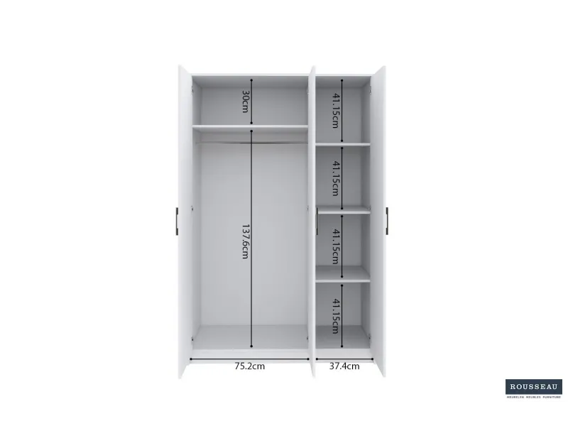 ARMOIRE 3 PORTES BOIS MASSIF COLORIS PIN BLANC Armoires, Dressings ...