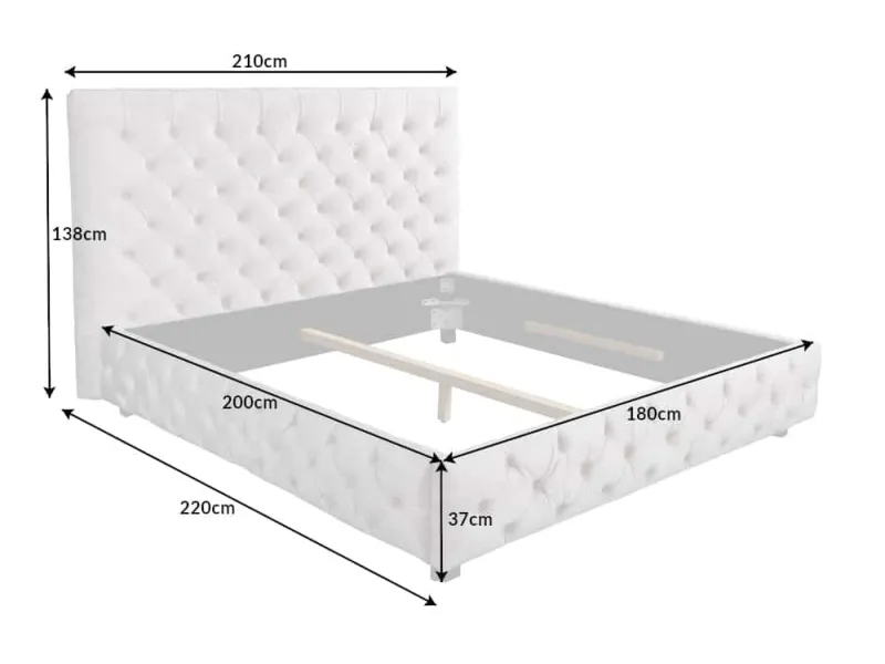 Lit PARIS CHESTERFIELD 180x200 cm – Élégance classique & charme intemporel