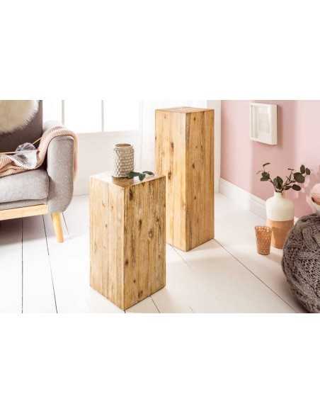 Colonne design naturel de 50 cm en bois massif