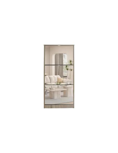 Meuble rangement chaussures, 3 compartiments, coloris blanc Commode...