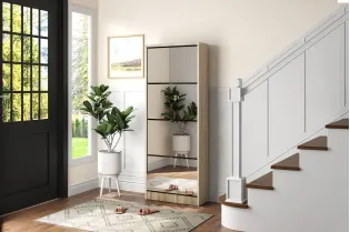 Meuble rangement chaussures, 3 compartiments, coloris blanc Commode... 2