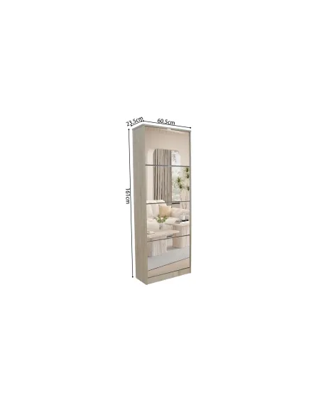 Meuble rangement chaussures, 3 compartiments, coloris blanc Commode...