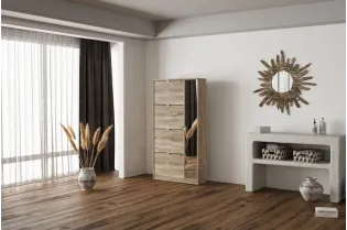 Meuble rangement chaussures, 3 compartiments, coloris blanc Commode... 2