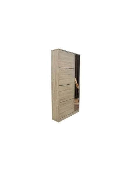Meuble rangement chaussures, 3 compartiments, coloris blanc Commode...