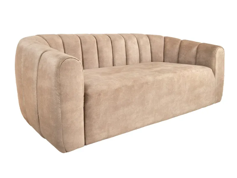 Canapé convertible design scandinave coloris gris claire en tissu a...