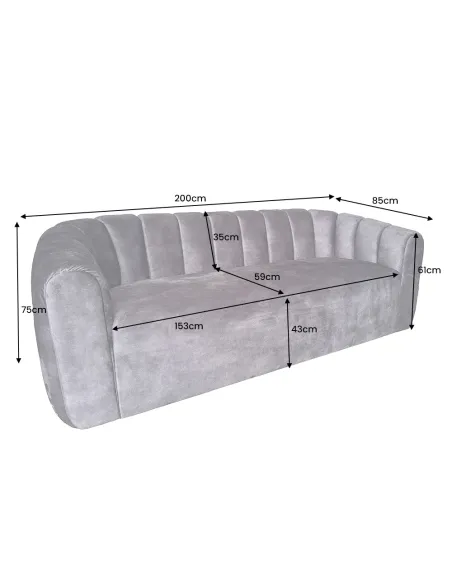 Canapé convertible design scandinave coloris gris claire en tissu a...