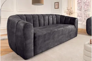 Canapé convertible design scandinave coloris gris claire en tissu a...