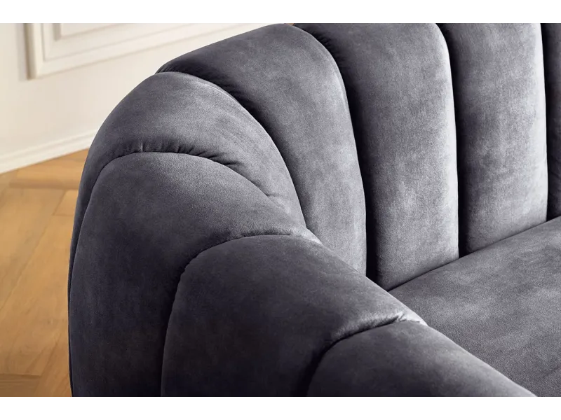 Canapé convertible design scandinave coloris gris claire en tissu a...