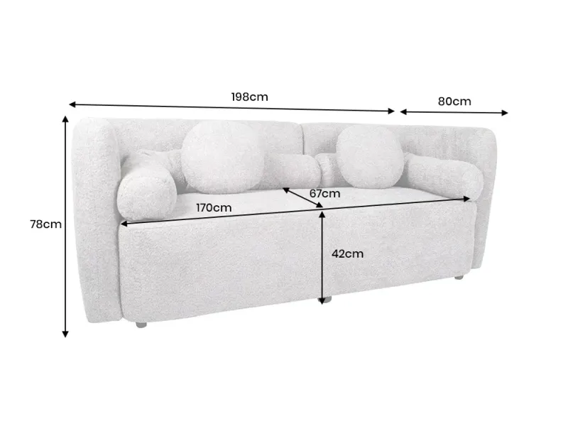 Canapé convertible design scandinave coloris gris claire en tissu a...