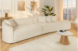 Canapé convertible design scandinave coloris gris claire en tissu a... 2