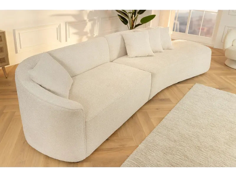 Canapé convertible design scandinave coloris gris claire en tissu a...