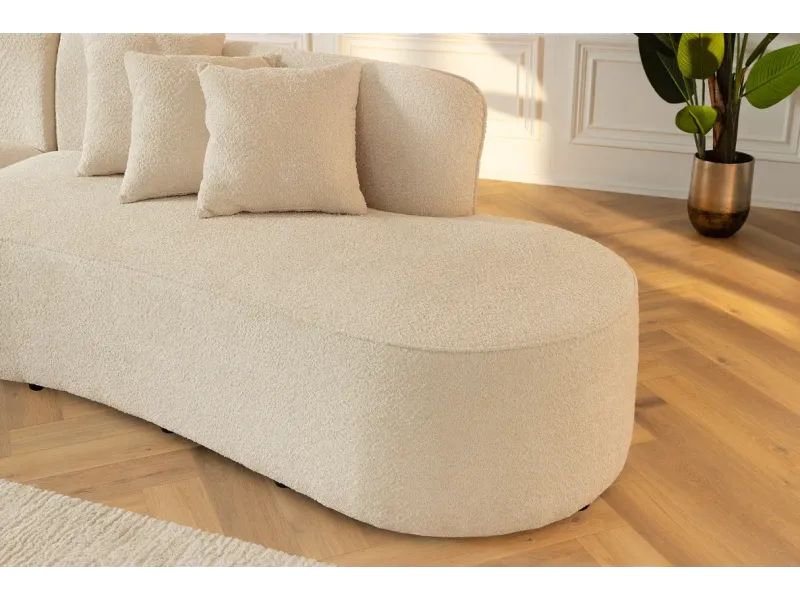 Canapé convertible design scandinave coloris gris claire en tissu a...