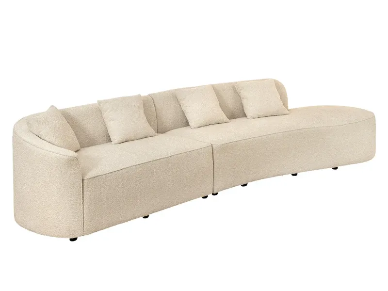 Canapé convertible design scandinave coloris gris claire en tissu a...