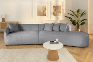 Canapé convertible design scandinave coloris gris claire en tissu a...