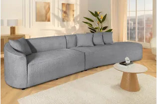 Canapé convertible design scandinave coloris gris claire en tissu a... 2