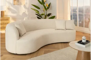 Canapé convertible design scandinave coloris gris claire en tissu a...