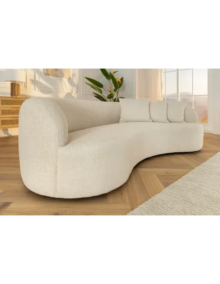 Canapé convertible design scandinave coloris gris claire en tissu a...