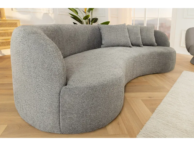 Canapé convertible design scandinave coloris gris claire en tissu a...