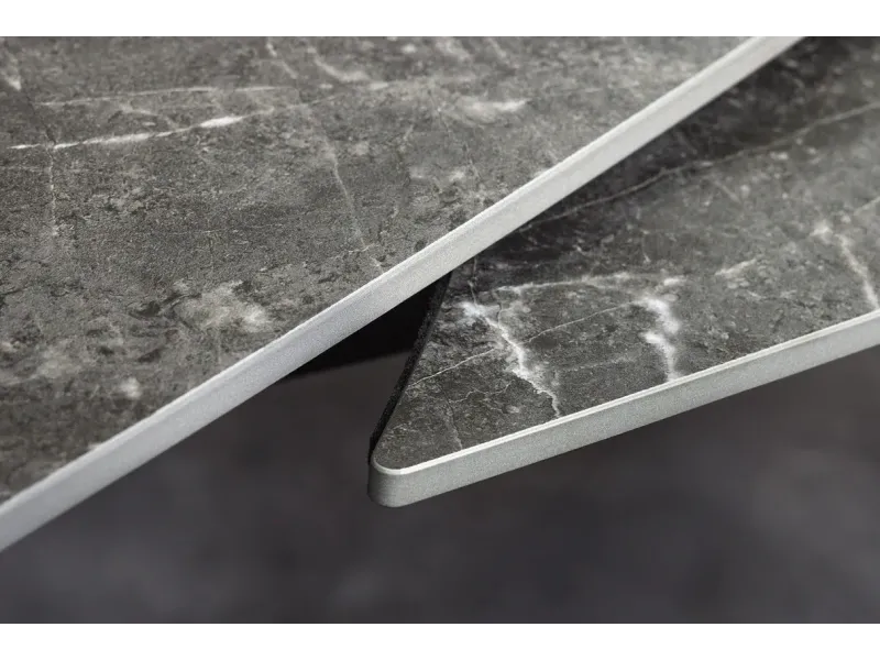 Table à manger extensible en céramique 180-225cm aspect marbre pas cher