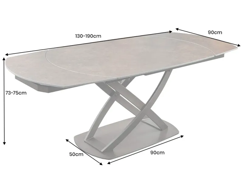 Table à manger extensible en céramique 180-225cm aspect marbre pas cher