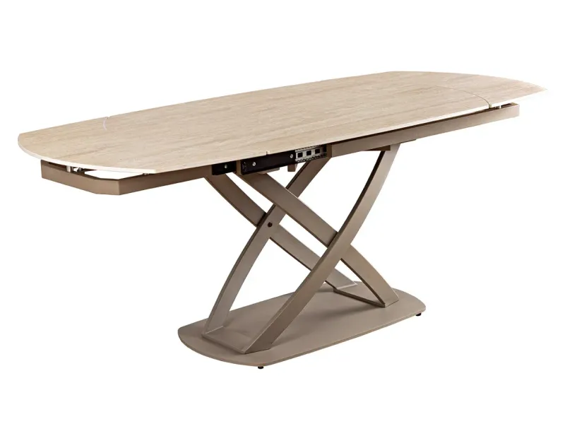 Table à manger extensible en céramique 180-225cm aspect marbre pas cher