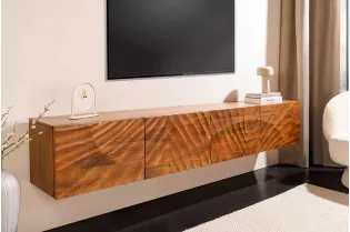 Buffet Suspendu SCORPION 180 cm en Bois de Manguier Brun Verni – Élégance et Fonctionnalité