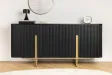 Buffet bois manguier noir et or 160 cm – Design rétro chic | Bellozia