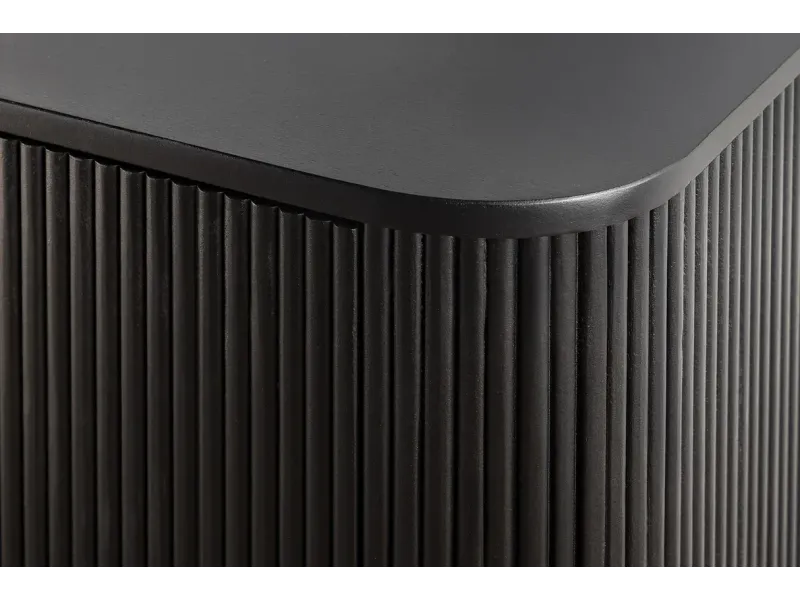 Buffet bois manguier noir et or 160 cm – Design rétro chic | Bellozia
