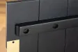 Buffet bois manguier noir et or 160 cm – Design rétro chic | Bellozia
